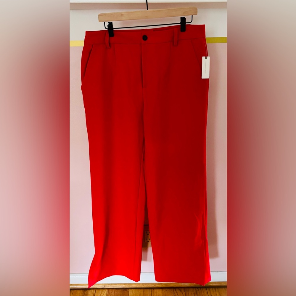 Anthropologie Bold Red Trousers